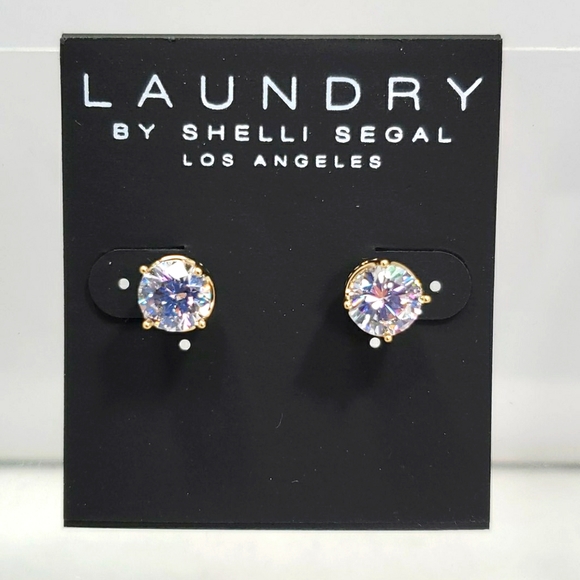Laundry crystal stud pierced earrings - Picture 1 of 3